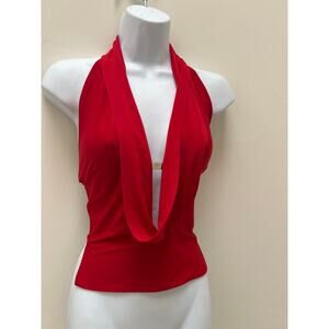 Foravi NYC Super Sexy Plunging Neckline Backless Halter Top